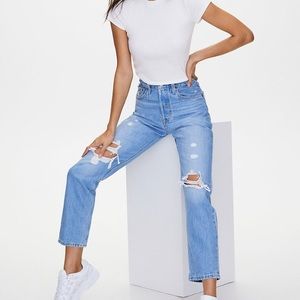 Levi’s 501 original distressed jeans